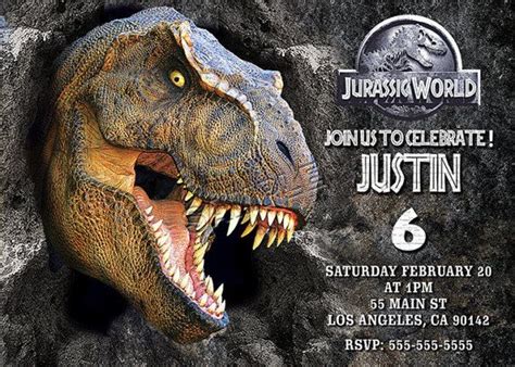 Jurassic World Invitation, Jurassic World digital file ...