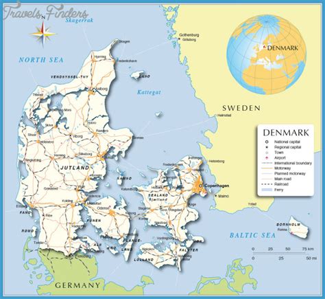 Jutland  Jylland  Denmark Map   TravelsFinders.Com