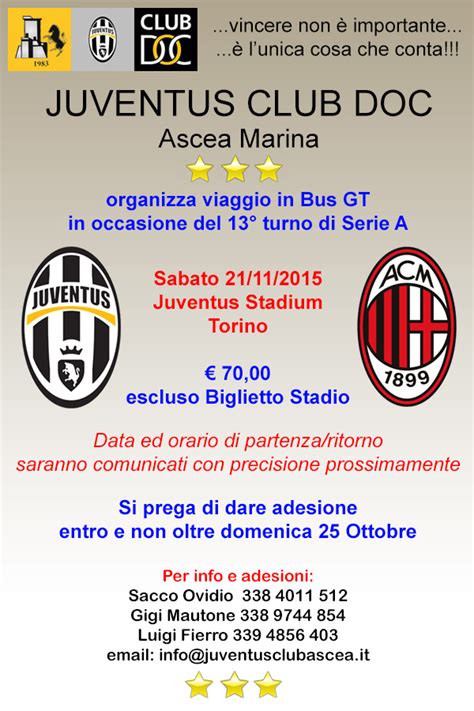 Juventus Club Ascea » SERIE A_ Viaggio in Bus + Richiesta ...