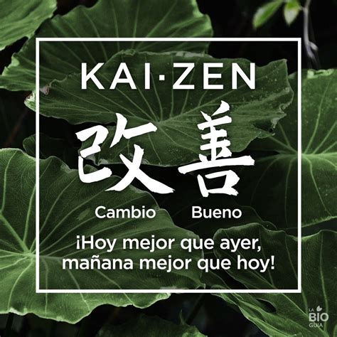 Kaizen   cambio a mejor’ o ‘mejora’ en japonés , significa ...