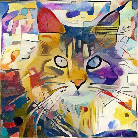 Kandinsky Cat Art Print by Yury Malkov