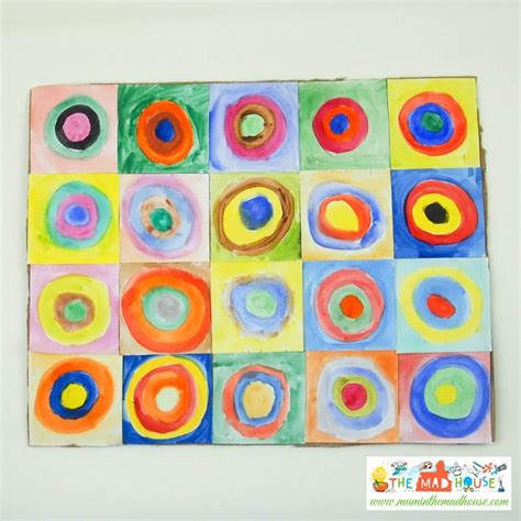 Kandinsky for kids   concentric circles in squares   Mum ...
