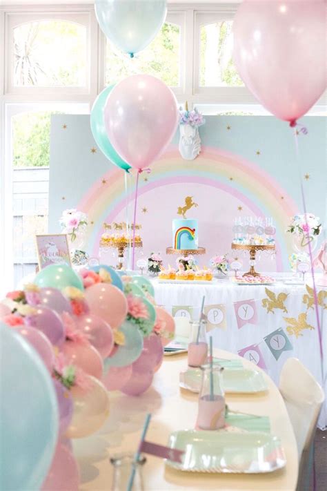 Kara s Party Ideas Floral Rainbow Glam Unicorn Birthday ...