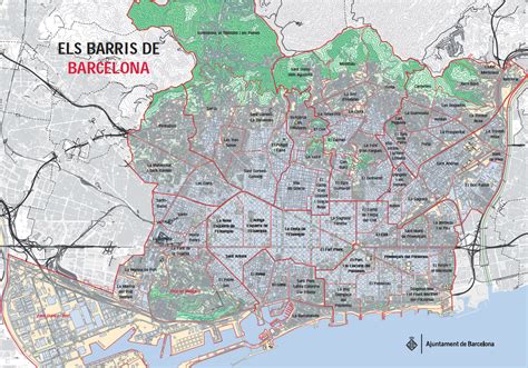 Karte und plan die 10 bezirke  distritos  und stadtteile ...