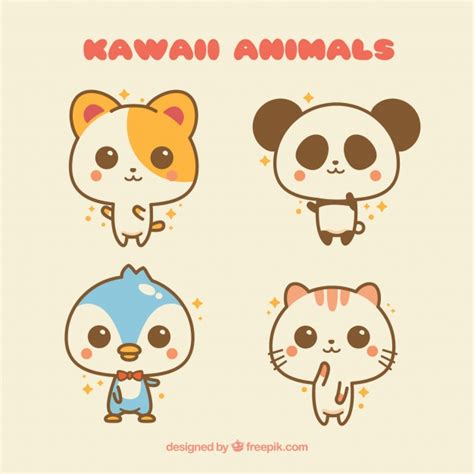 Kawaii dieren ingesteld Vector | Gratis Download