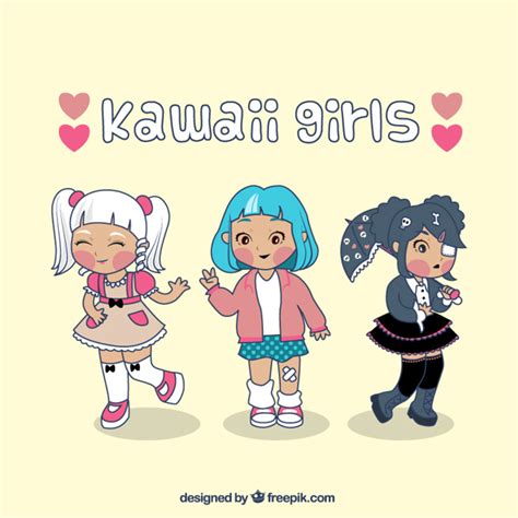 Kawaii girls Vector | Free Download