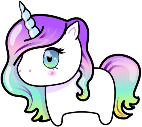 Kawaii unicorn with rainbow hair by barovlud on DeviantArt