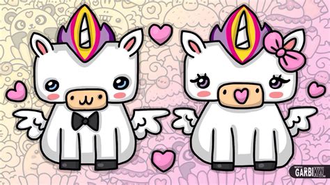 Kawaii Unicorns in Love   Easy and #Kawaii Drawings by ...