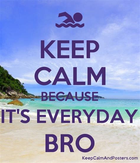 KEEP CALM BECAUSE IT S EVERYDAY BRO   Keep Calm and ...