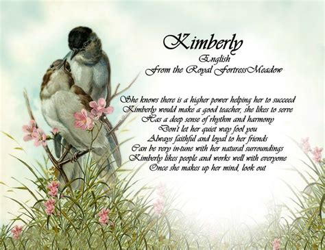 Kimberly Name Keepsake Print | All About Me and My Life ...