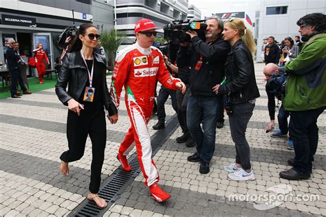 Kimi Raikkonen, Ferrari with his wife Minttu Virtanen at ...