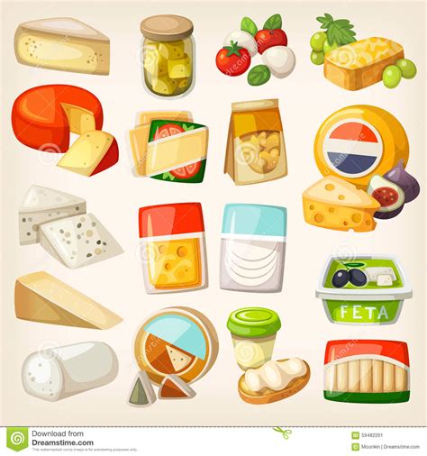 Kinds Of Cheese Stock Vector   Image: 59482261