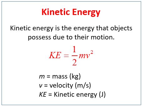 Kinetic Energy Examples  solutions, videos, activities