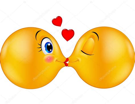 Kissing emoticon cartoon — Stock Vector © tigatelu #63465621