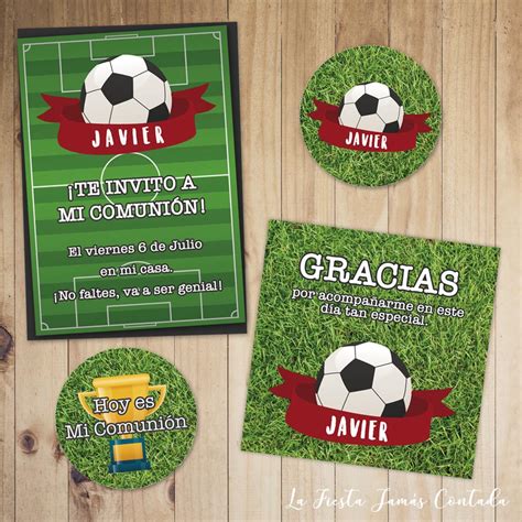 Kit de invitación de fútbol para comunión   Tienda La ...