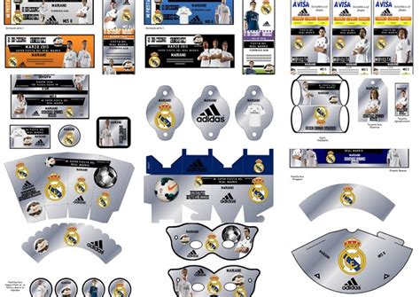 Kit Imprimible Real Madrid Fiesta Cumpleaños Torta Futbol ...