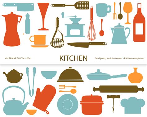 Kitchen clipart s retro kitchen utensils scrapbook