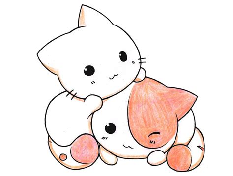Kitten clipart kawaii   Pencil and in color kitten clipart ...