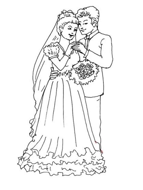 Kleurplaat thema bruiloft voor kleuters / Mariage ...