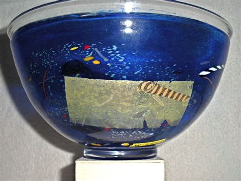 Kosta Boda Bertil Vallien art glass bowl multicolor ...