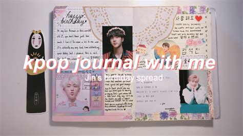 kpop journal with me  Bts Jin birthday spread  #3   YouTube