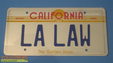 L.A. Law LA LAW License Plate replica TV series prop