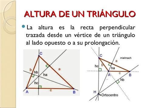 La altura y el ortocentro de un triángulo
