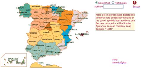 La distribución de tu apellido por España | CosasSencillas.Com