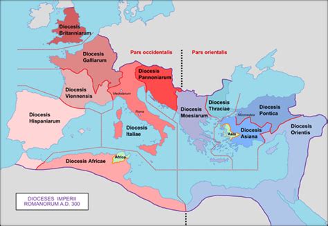 La División del Imperio Romano en Oriente y Occidente ...