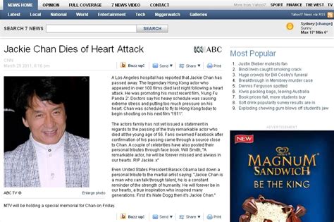 La falsa muerte de Jackie Chan se convierte en Trending ...