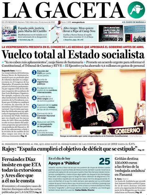 La Gaceta muestra su apoyo al diario Público en su portada ...