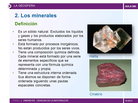 La geosfera 2. Los minerales 3. Las rocas   ppt descargar