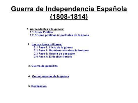 La guerra de la independencia en españa