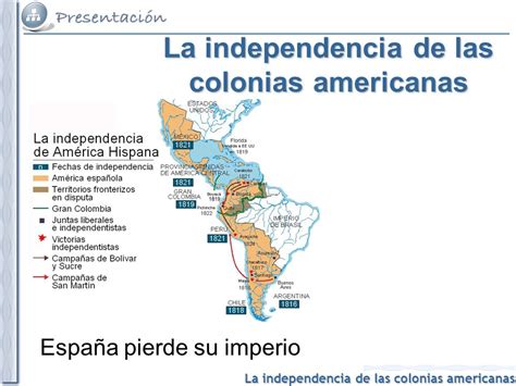 La independencia de las colonias americanas   ppt video ...