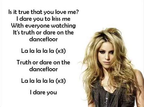 La La La  Dare    Shakira Lyrics  English ver    YouTube
