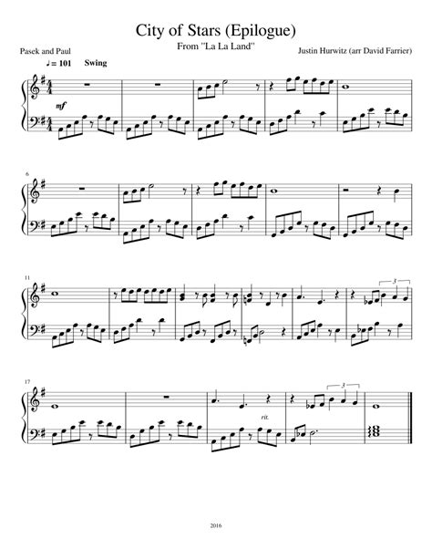 La La Land — City of Stars Download PDF Piano Sheet Music ...