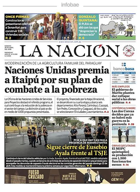La Nación, Paraguay, 28 de abril de 2018 | Apuntoenlinea.com