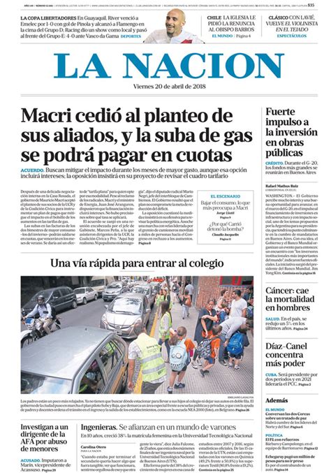 La Nación, viernes 20 de abril de 2018   Noticias de Catamarca