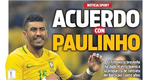 La prensa de Barcelona ve a Paulinho de azulgrana   AS.com