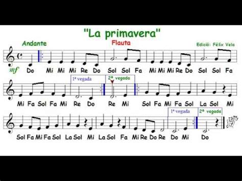 La primavera, A. Vivaldi  Flauta con notas DoM    YouTube