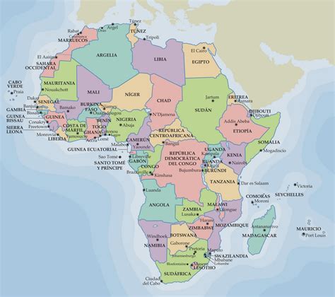LA ROSA DE LOS VIENTOS: MAPA POLÍTICO DE AFRICA
