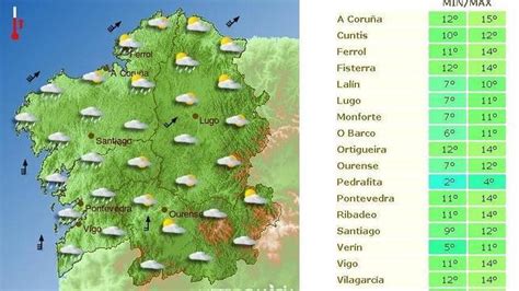 La temperatura máxima se concentrará en La Coruña y la ...