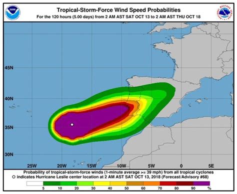 La tormenta tropical Leslie llega a España con rachas de ...
