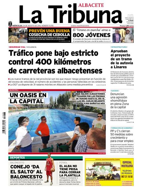 La Tribuna de Albacete: Portada del diario