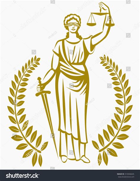 Lady Justice Greek Goddess Themis Equality Stock Vector ...