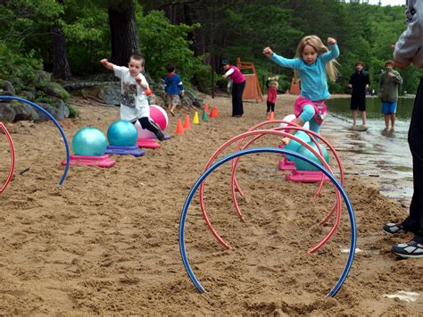 Lake game for kids: Create an obstacle course using hula ...
