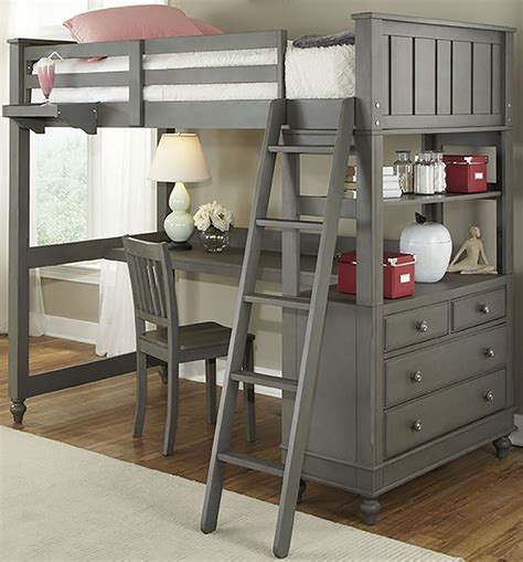 Lake House Stone Twin Loft Bed with Desk from NE Kids ...