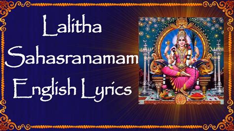 Lalitha Sahasranamam   with English lyrics   YouTube