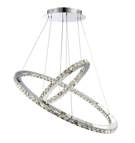 Lámpara de techo LED cristal 2 anillos   Oslo