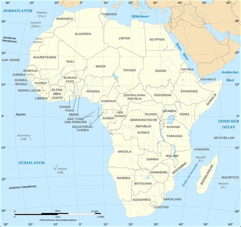 Landkarte Afrika  politische Karte, deutsch  : Weltkarte ...